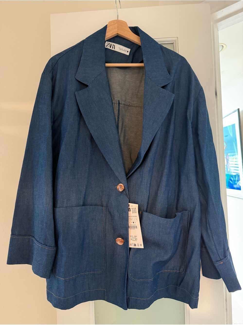 Zara Denim Blazer NWT size large